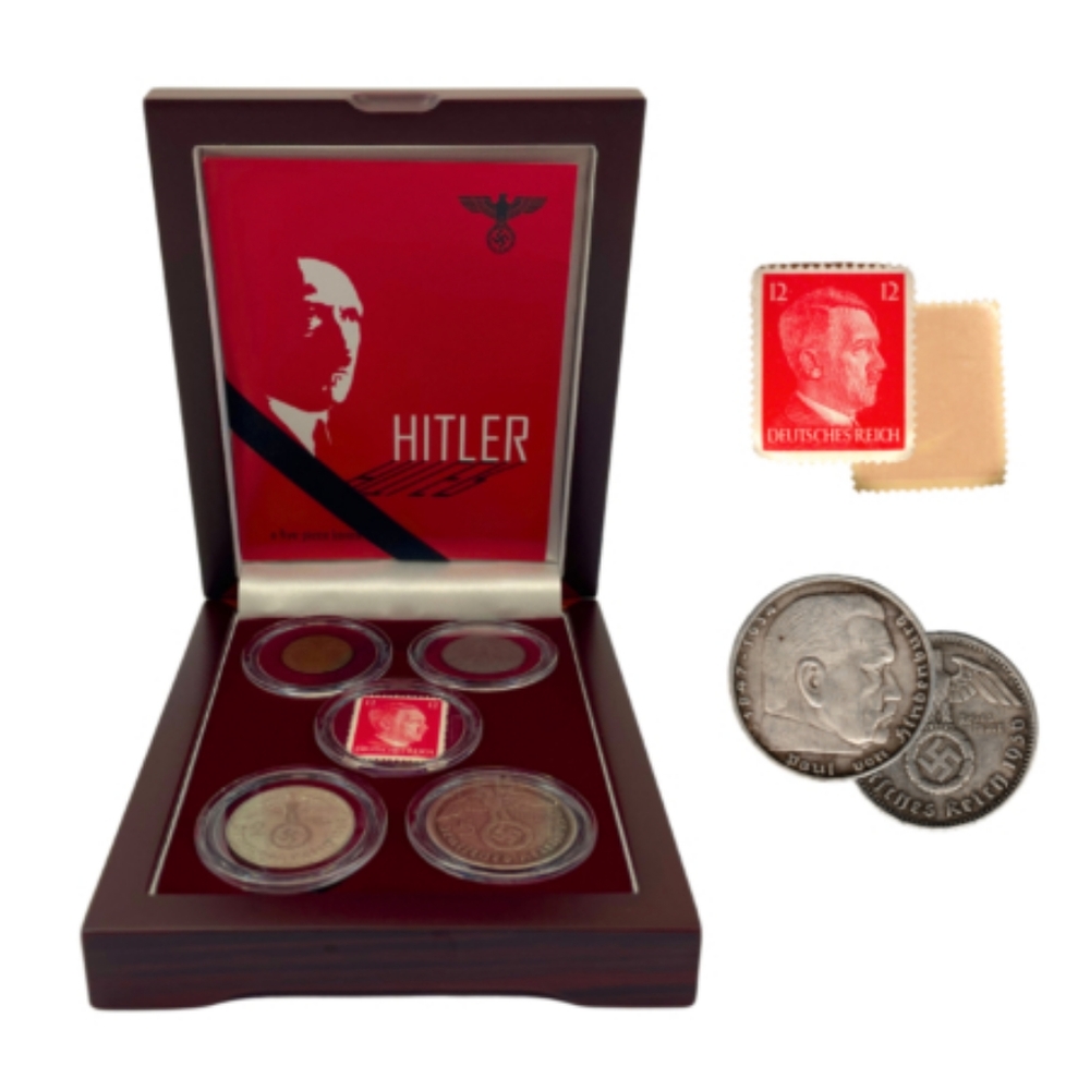 Third Reich: Germany. 4 Coin 1 Stamp Boxed Collection. 2, 5 Silver Reichsmark...